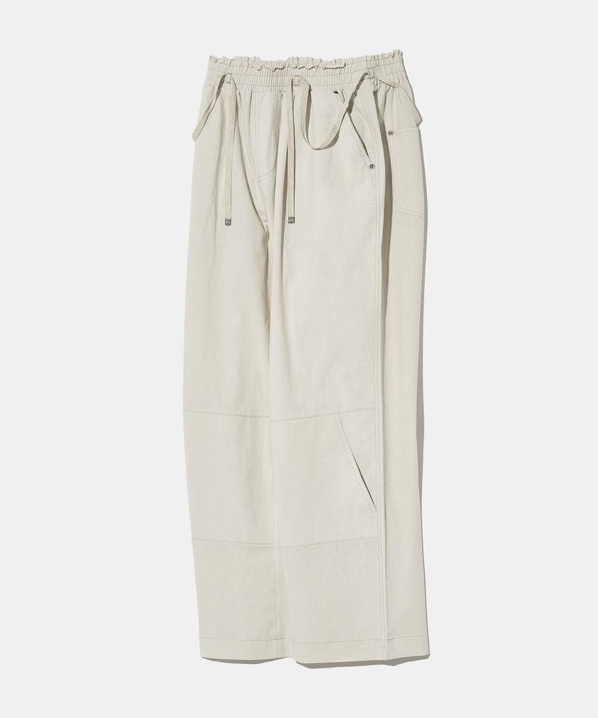 DIAMOND LAYLA Linen Cotton Waist Band Wide Pants P17