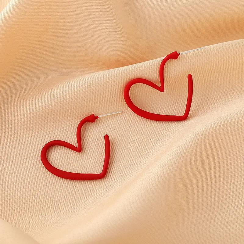 Daily Red Hearts Girls Doop Earrings Love Funny Bohemian Earrings Women Accessories