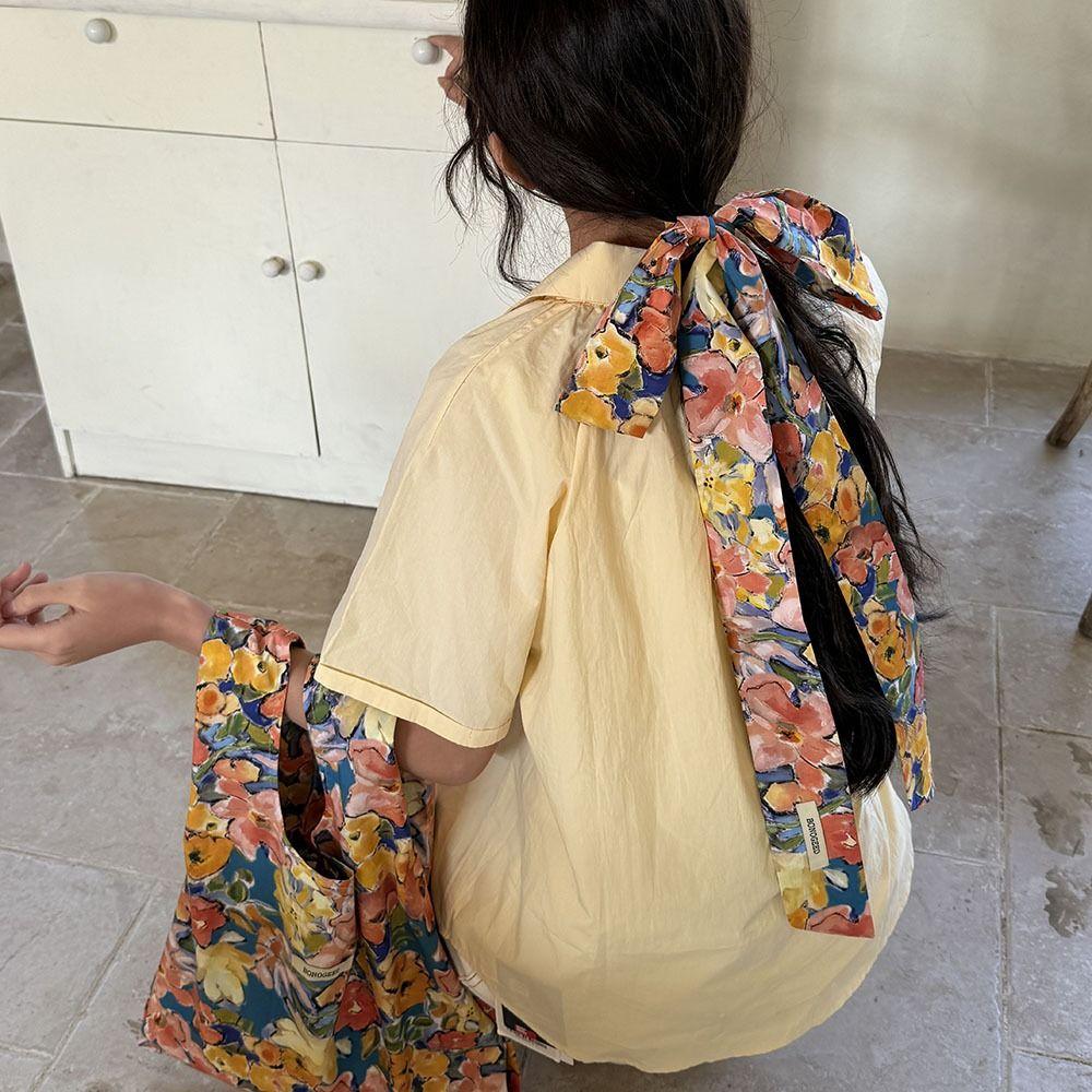 Ribbon Floral Scarf Printed Scarf Headband Fashion Narrow Long Scarves  Dress Decor