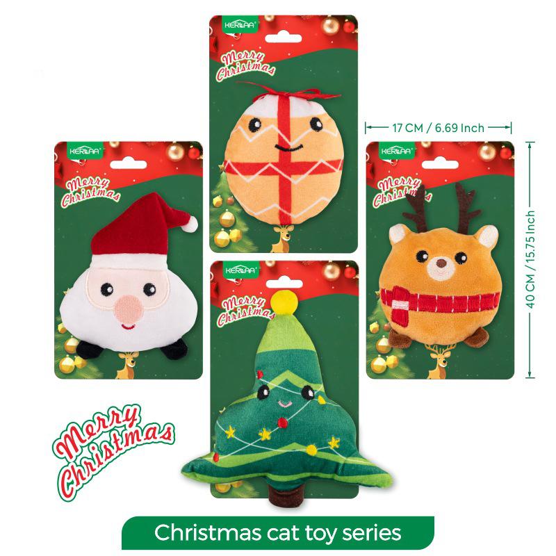 

Christmas supplies, Christmas plush cat toys to relieve boredom, self fun toys