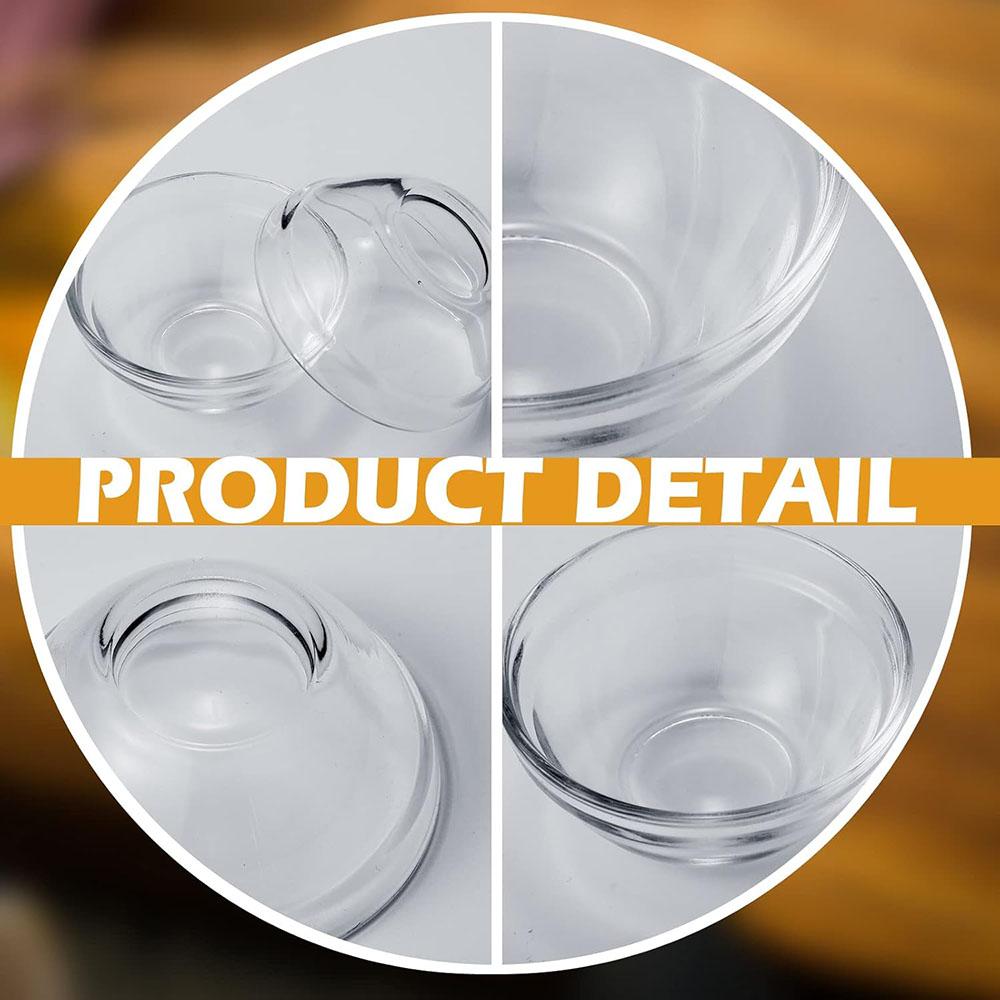 10Pcs Small Glass Bowls Soy Sauce Dipping Bowls Clear Prep Bowls Stackable Serving Bowls for Ramekins Snack Fruit Dips Dessert