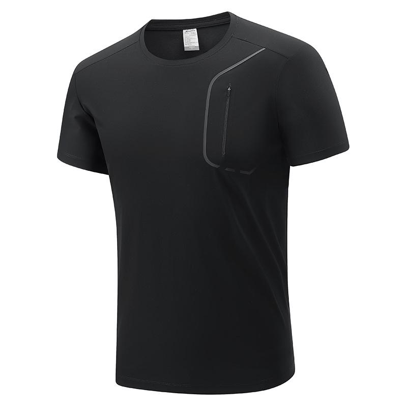 

Футболка с круглым вырезом и карманом из летнего ледяного шелка, бесшовная, к 25-летнему юбилею – Легкая, свободного кроя, высокого качества 8XL