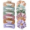 Matte Hair Clips for Women and Girls - Rectangle and Double Row Small Claw Clips for Thin/Medium Fine Hair - Nonslip Jaw Clips