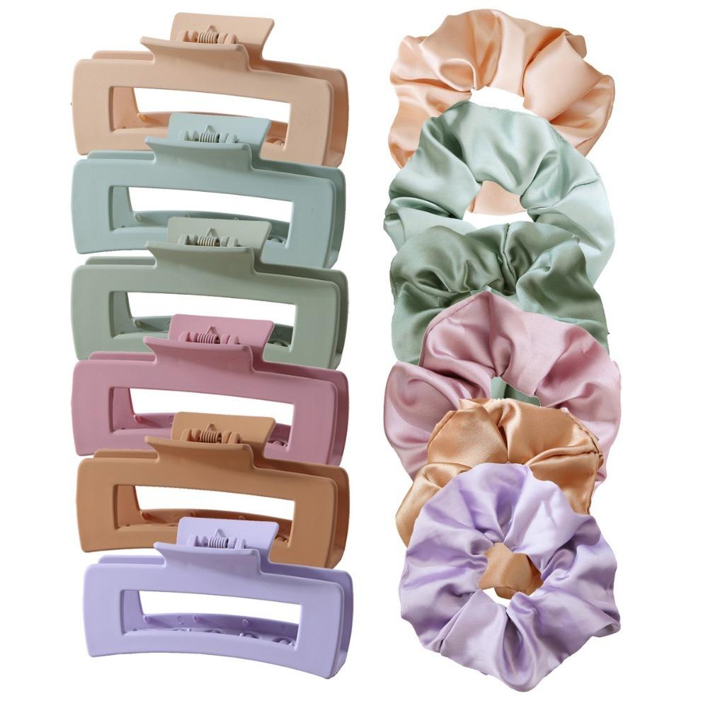 Matte Hair Clips for Women and Girls - Rectangle and Double Row Small Claw Clips for Thin/Medium Fine Hair - Nonslip Jaw Clips
