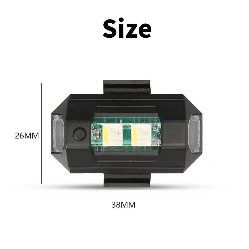 Universal LED Strobe Lights Motorcycle Anti Collision Warning Light USB Charging 7Colors Drone Flash Turn Signal Indicator