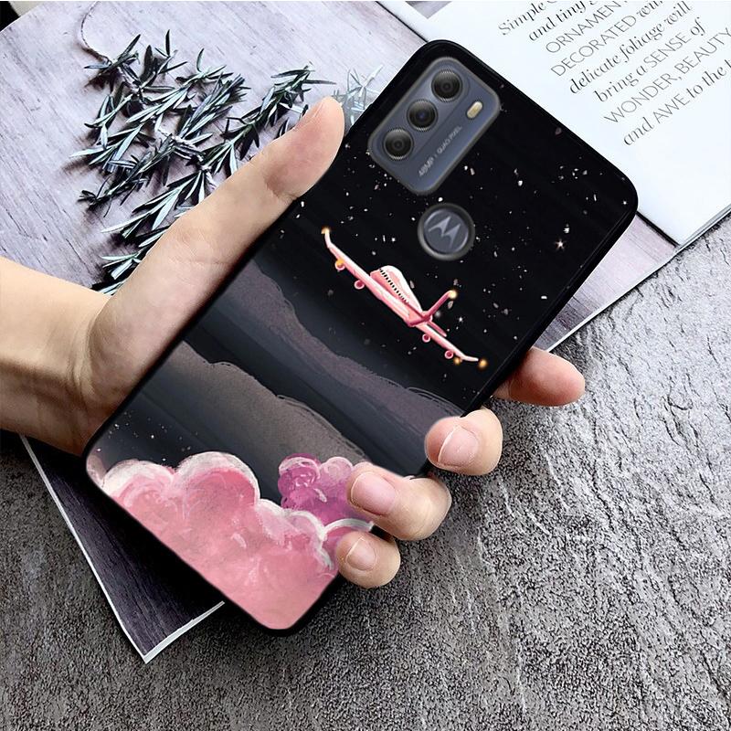 Moon Stars Space Astronaut Phone Case for Motorola Moto G22 G60 G52 G9 G7 Plus G8 Power G100 G Stylus G30 G10 GPure