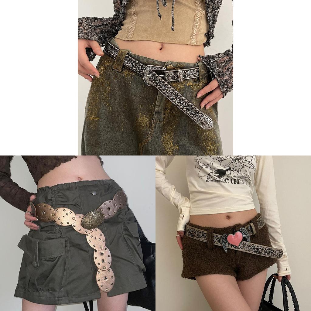 Punk Pu Leather Waist Belt For Women With Metal Pin Buckle For Casual Denim Style