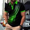 Men's black Polo shirt with purple gradient fluid pattern on the collar