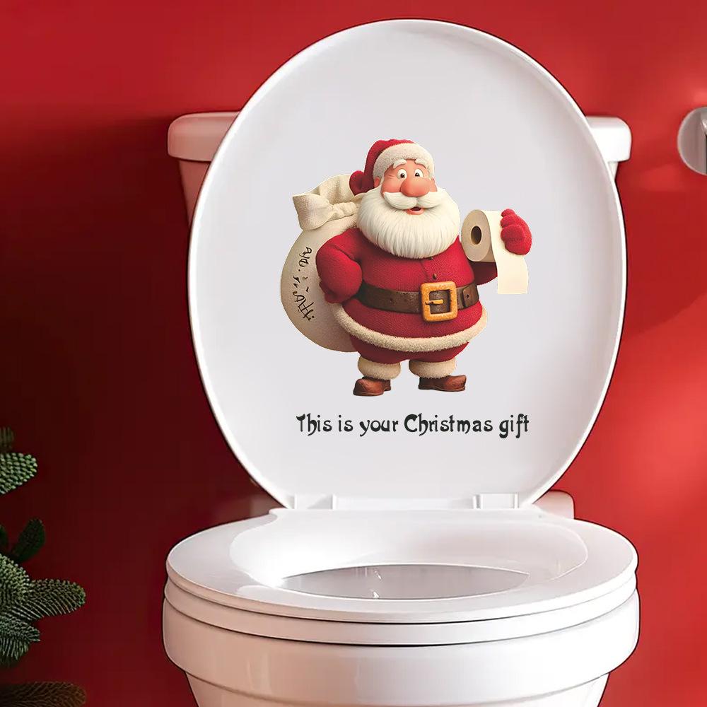 Santa Claus's Bathroom Toilet Beautification Stickers for Giving Gifts