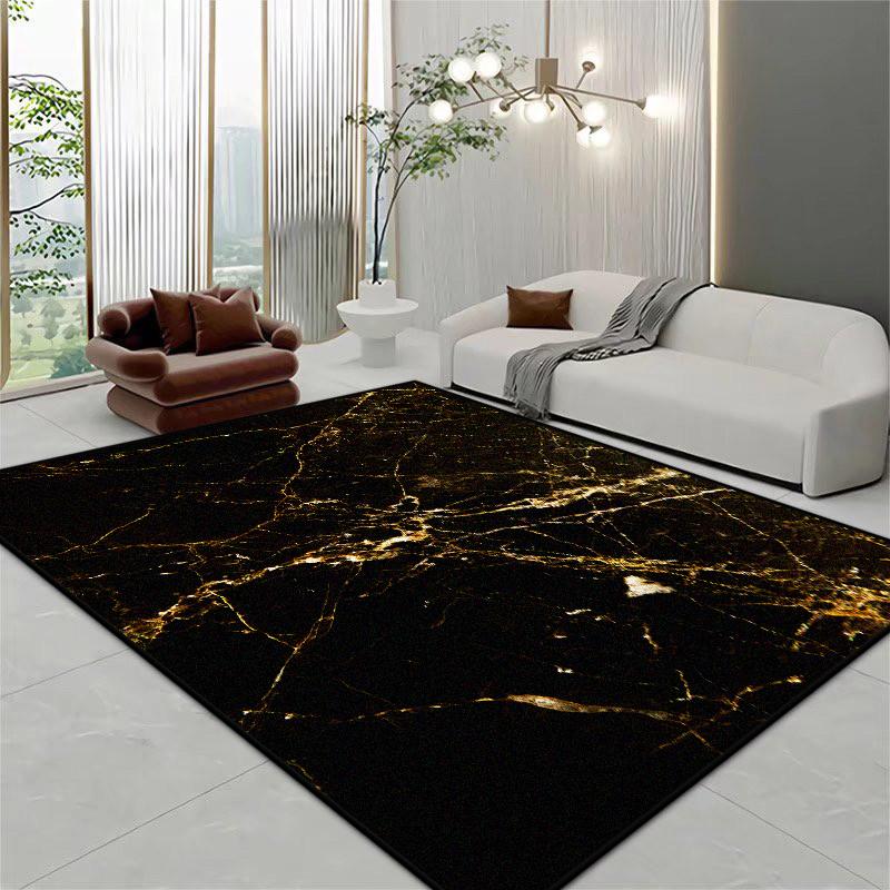 Light Luxury Marble Style Large Living Room Rugs Room Decoration Aesthetic Bedside Plush Carpet Cloakroom Bathroom Soft Door Mat