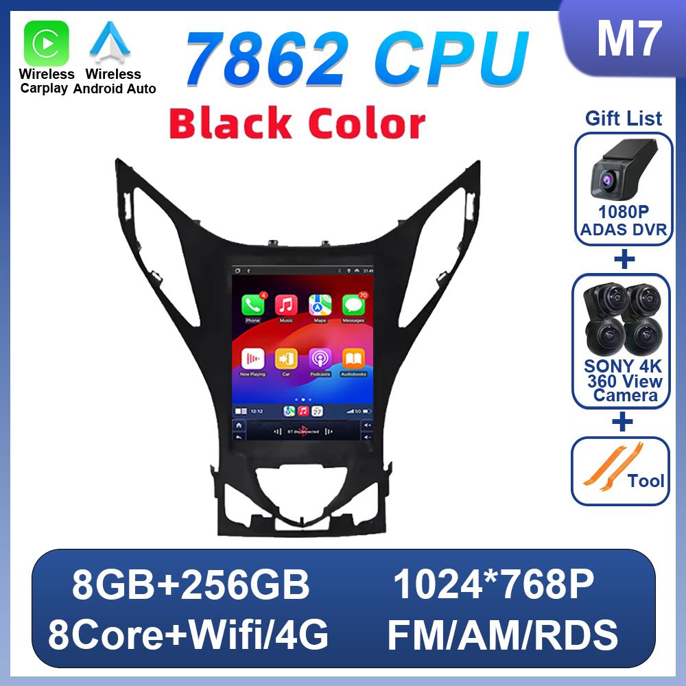 9.7 Inch Car Radio Android 14 For Hyundai Azera 2011 2012 For Tesla Style Car Multimedia Stereo Carplay Bluetooth Navigation DSP