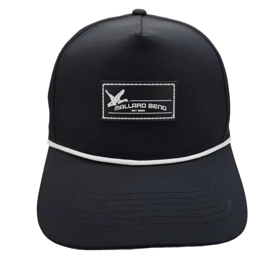 5 Panel Waterproof Snapback Hats Custom 3D Embroidery Snapback Cap Rubber Patch Logo Golf Hip Hop Nylon Sport Cap чёрный