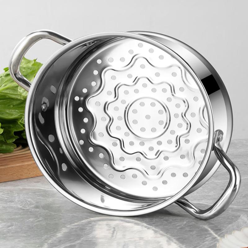 ZISIZ 304 Stainless Steel Soup Steamer Pot 24cm