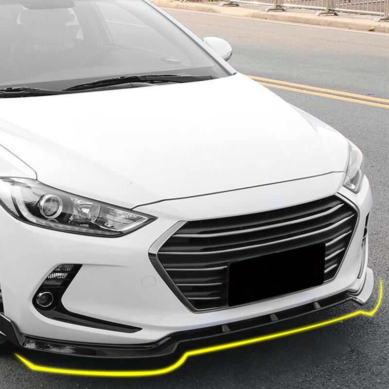 Front Lip Splitter for Modified Elantra 2016-2020: Three-Section Body Kit Bumper Chin