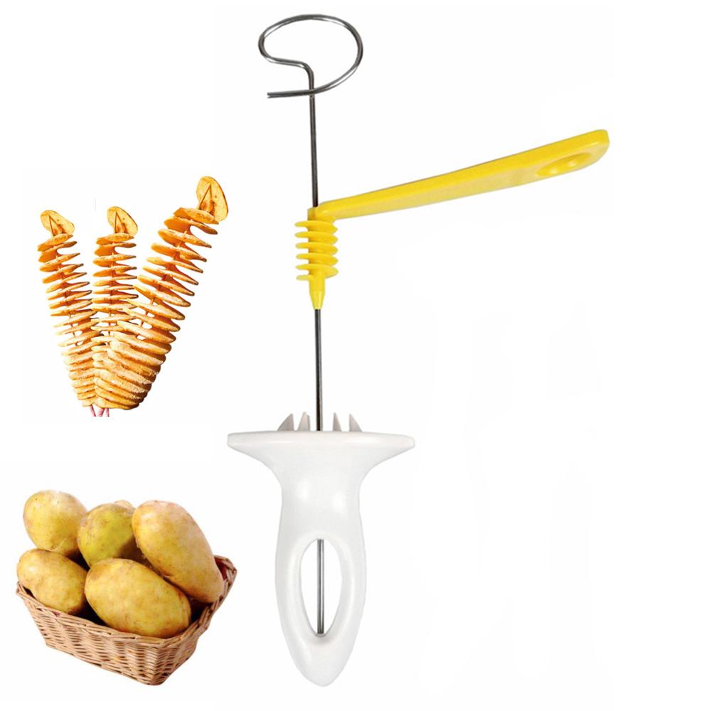 Spirálový kráječ brambor Protable Rotační grilovací špíz na brambory Nerezová ocel Kuchyňské doplňky Grilovací nářadí Camping