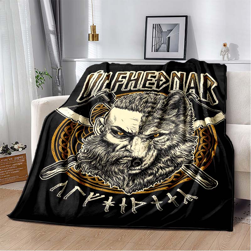 3D Viking Odin Valhalla Nordic Mythology Symbols Blanket,Soft Throw Blanket for Home Bedroom Bed Sofa Picnic Office Travel Cover