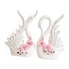 2Pcs White Swan Figurines, Modern Swan Statue Sculpture Ornament Table