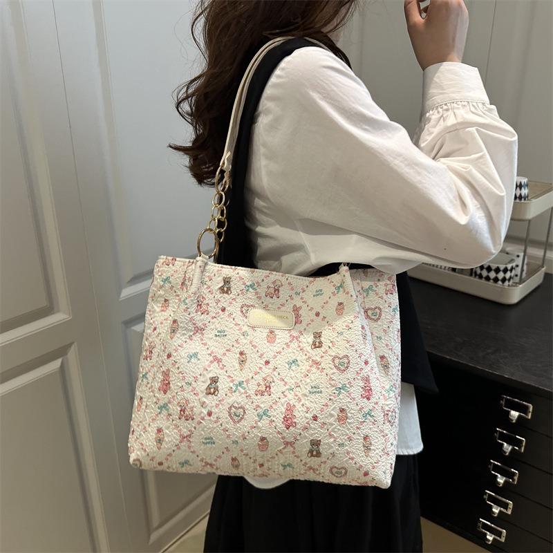 Little Fresh Fairy Canvas Bag Shoulder Handbag Small Sweet Embroidery Literary Commuter Large Capacity Vest Bag