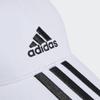 Adidas Bavlněná keprová baseballová čepice DKH29 Dětská OSFZ 3 pruhy Pánská Bílá/Černá (II3509)