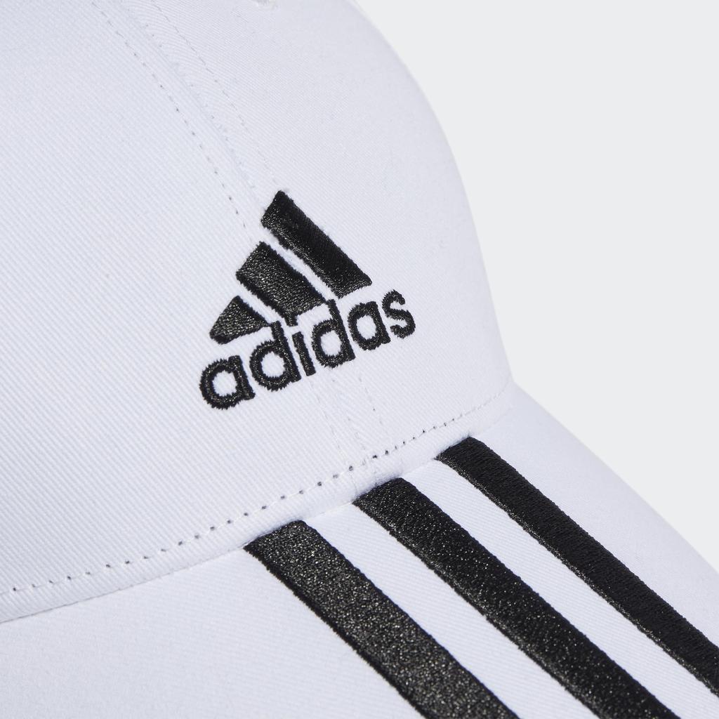 Adidas Bavlněná keprová baseballová čepice DKH29 Dětská OSFZ 3 pruhy Pánská Bílá/Černá (II3509)