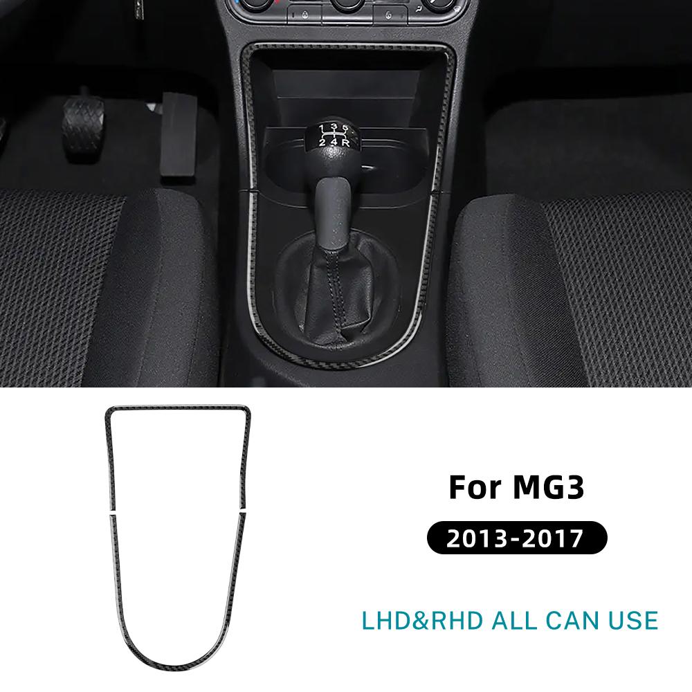 Real Soft Carbon Fiber Sticker For MG3 2013 2014 2015 2016 2017 LHD RHD Car Gear Shift Frame Interior Trim Accessories. Black Carbon чёрный