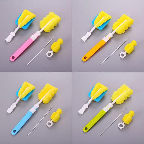 4Pcs/Set Sponge Newborn Baby Milk Bottle Pacifier Spout Tube Clean Brush Tool