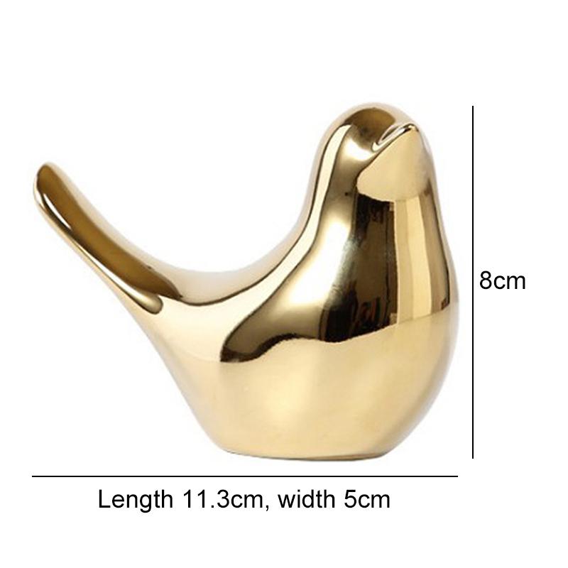 Gold Ceramic Bird Figurines Modern Living Room Hom Desktop Statue Office Study Room Desktop Decor Home Accessories