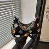 And Flower Fashion Chain Decoration Stone Texture Women Casual Bag Shoulder