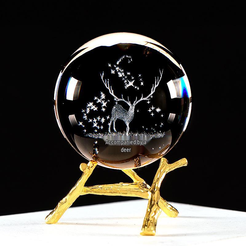 3D Laser Engraved Galaxy Crystal Ball Souvenir 6 cm Ball No Base