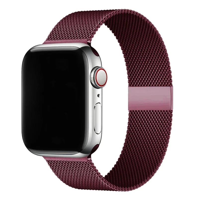 Milanese Loop Band for Apple Watch Strap Ultra 49mm 46mm 45mm 44mm 41mm 40mm Metal Wristband Bracelet Iwatch Series 9 8 7 6 5 4 3 SE