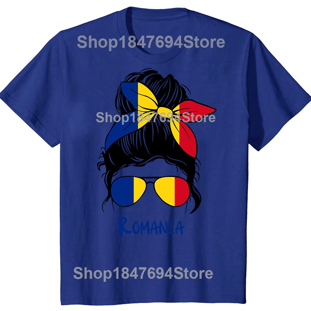 Romania Romanian Girl Woman Flag T Shirts Summer Graphic Cotton Streetwear Short Sleeve Birthday Gifts T-shirt Mens Clothing