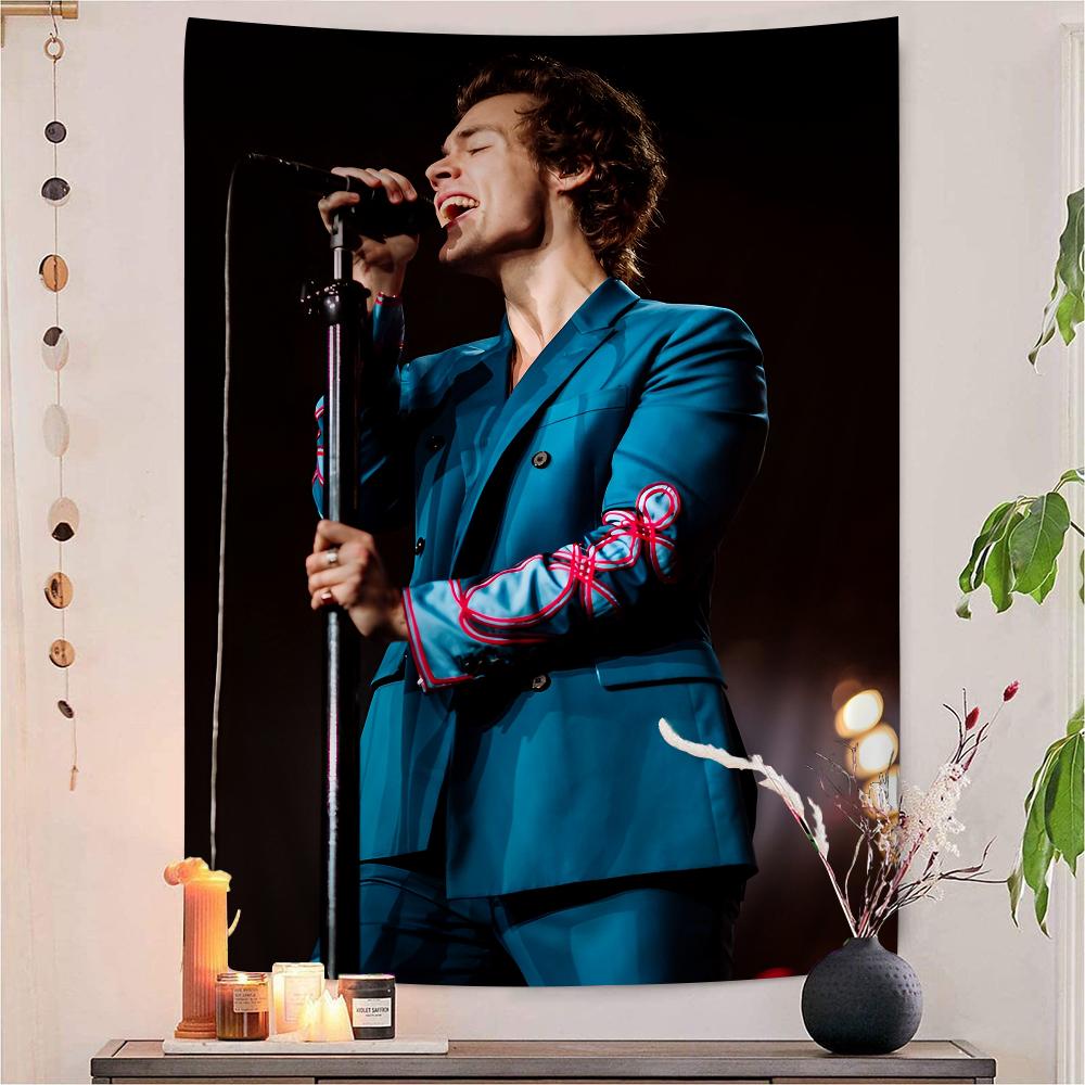 Singer HHarrys SStyles DIY Wall Tapestry Hippie Flower Wall Carpets Dorm Decor Wall Art Decor