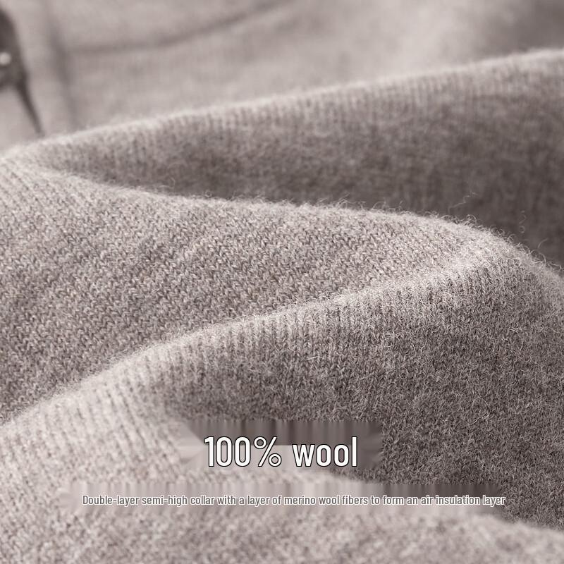 FIRS Men's 100% Wool Thickened Half-Zip Mock Neck Sweater