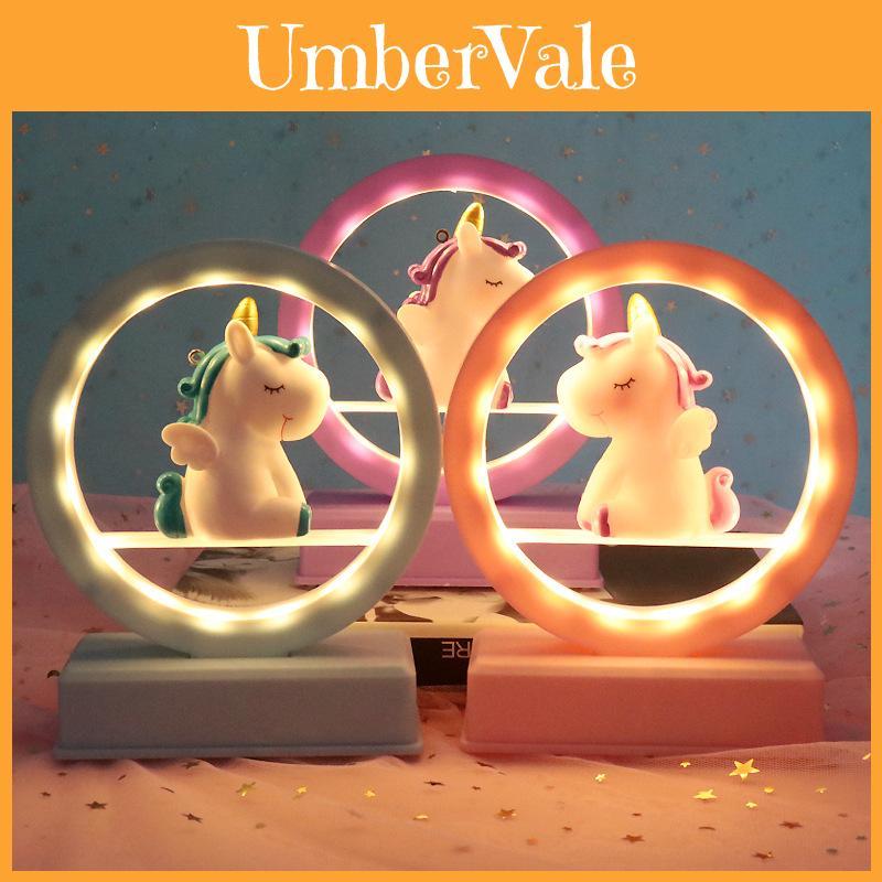 Cute Cartoon Unicorn Led Night Light Music Box Desktop Decor Ornament For Romantic Gift And Home Decor