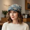 Cloth Denim Forward Cap Y2k Sequin Newsboy Cap Retro Cadet Cap  Travel