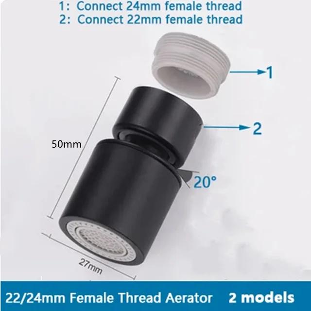 

New 360° Rotary Faucet extender Black Brass Adjustable 2 Mode Washbasin Faucet Nozzle Rotary Splashback Tap Nozzle Bubbler