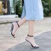 Fashion Crystal and Transparent High Heels Sandals Live Streaming Host Shopping Source One Piece