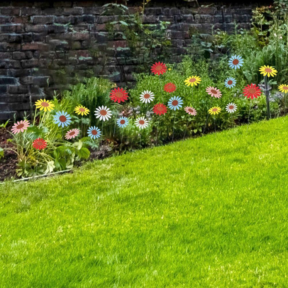 10pcs Colorful Decorative Garden Stakes Creative Garden Floor Plugs Crafts Flower Ground Stake  Yard