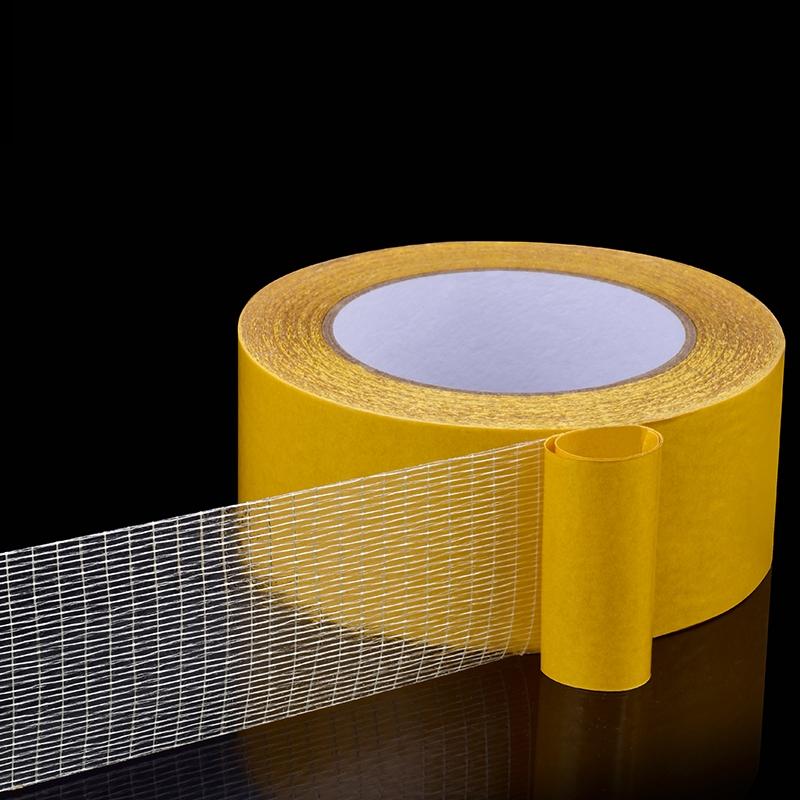 Doublesided Fiberglass Grid Sticky Adhesive Fiber Transparent Mesh Tape Strong Waterproof Tape Thick 20 Meter