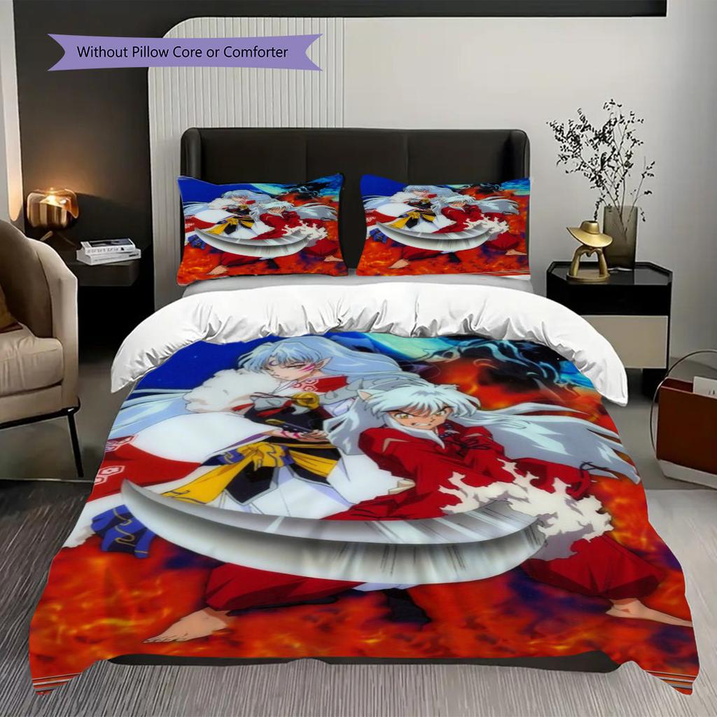 Fantasy Anime Collage Art Bedding (1 * duvet cover + 2 * pillowcase, without core) 2D Flat Duvet cover and pillowcase Bedding set Soft and comfortable