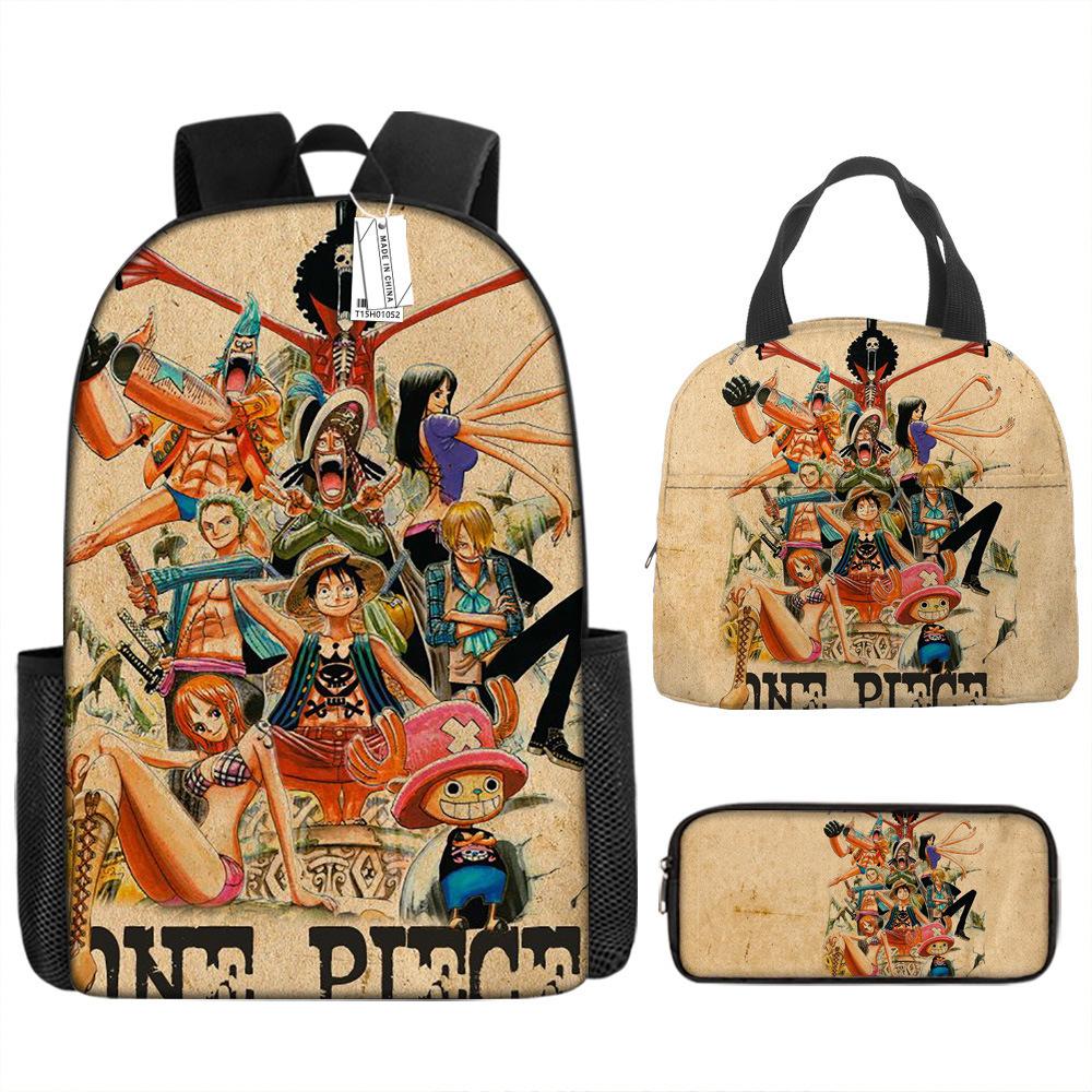

ONE PIECE one piece шкільний рюкзак Рюкзак Луффі Учні початкової та середньої школи Рюкзак великої місткості Дитяча сумка для обіду 17 inch backpack
