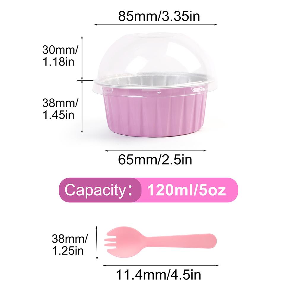 Disposable Muffin Cups Dome Lids Aluminum Foil Cupcake Cups Liners, Muffin Molds, Baking Tools, Kitchen Gadgets, Pancake Molds