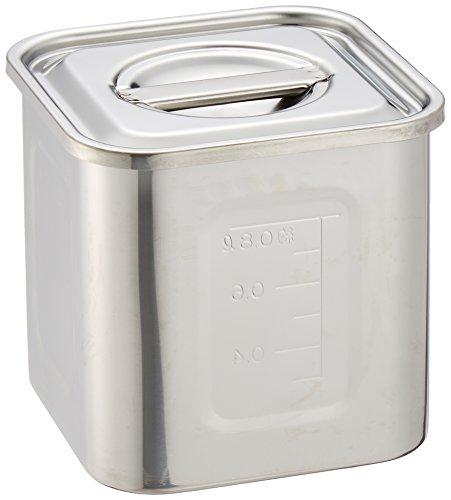 

Yamashita Kogei AG 18-8 Square Kitchen Pot with Graduated Measuring Cup, 10.5cm (1.1L), 04-0224-0403