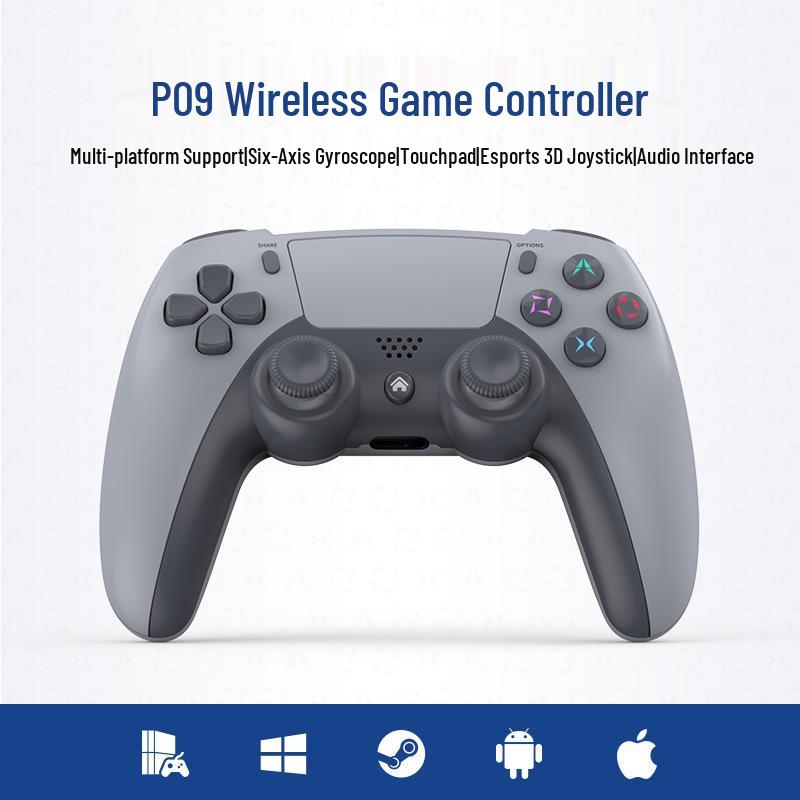 Bluetooth Six-Axis PS4 Controller with Touchpad, Audio Interface, and Motion Sensing for Android, iOS, Computer, and Steam.