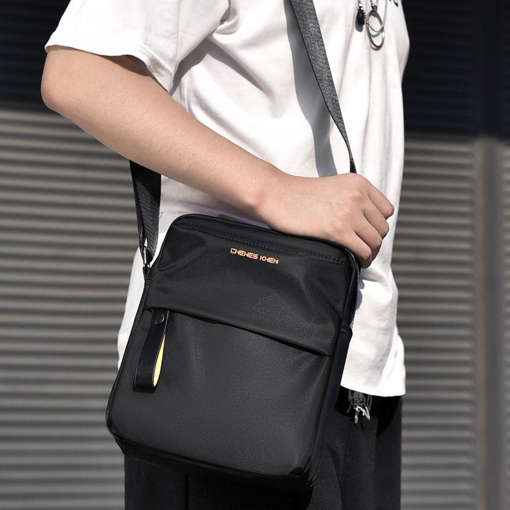 Oxford Men Crossbody Backpack Zipper Pockets Sling Bag Lightweight Messenger Bag  Casual