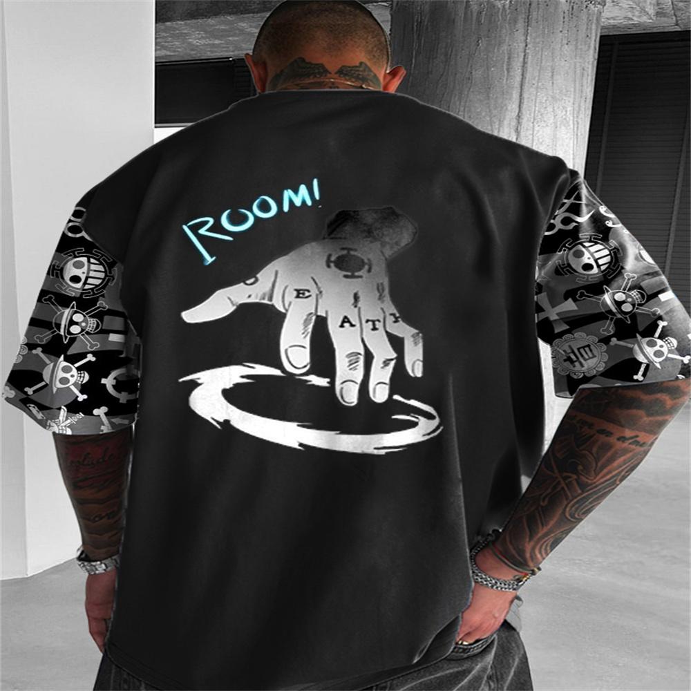 

Модна чоловіча футболка Швидкосохнучі футболки з коротким рукавом Літо Вуличний стиль Круглий виріз Чоловічі Вільні Великого розміру Хіп-хоп одяг Новий M