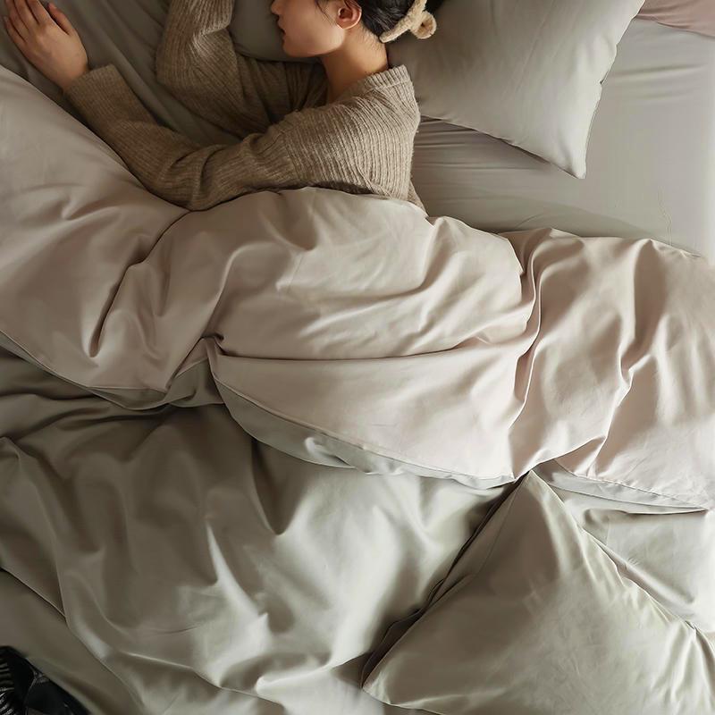 Luxurious 100% Cotton Brushed Four-Piece Bedding Set for Autumn/Winter, All Cotton Duvet Cover, Bed Sheet, Long Staple Cotton