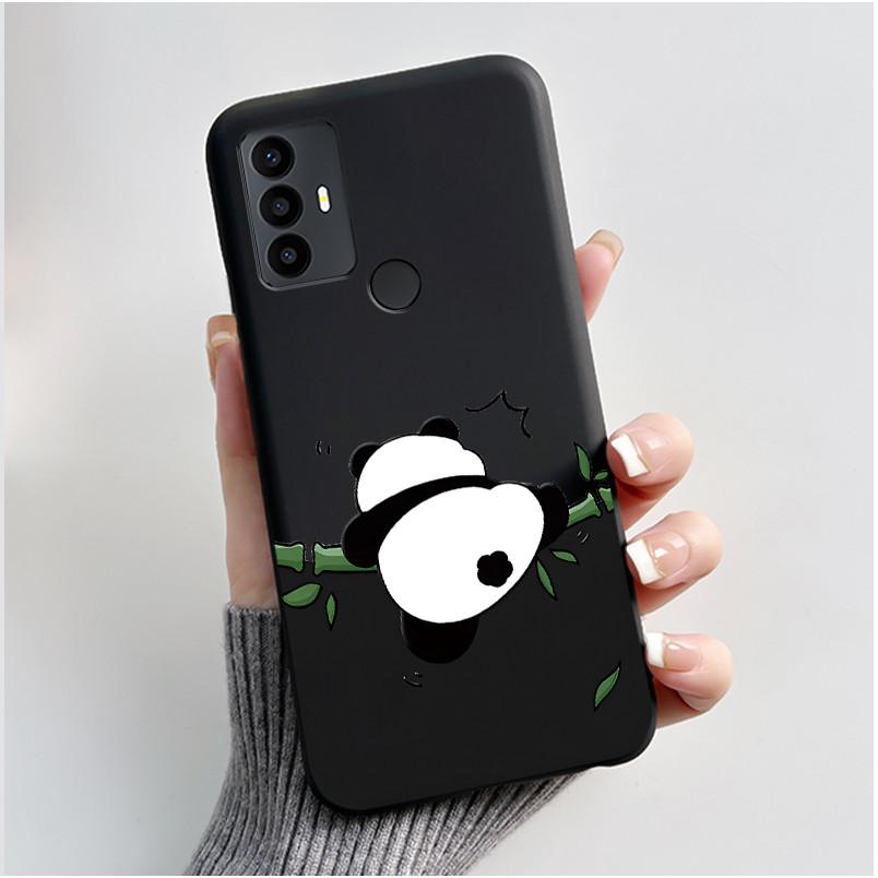 Sött Fodral För TCL 30 SE Skyddande Cover För TCL 30E Funda För TCL 306 305 Tryckt Skal Mjuk Silikon Tecknad Svart Fodral
