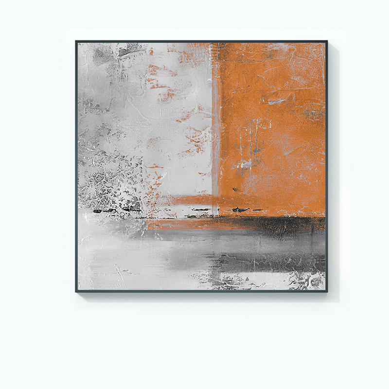 

Оранжевая абстрактная декоративная картина, светлая роскошная стильная фреска для столовой, высококачественная настенная живопись для гостиной, холст, живопись 40x40cm no frame