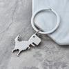 Building Block Dinosaur Stainless Steel Keychain Cute Cartoon Style Fashion Bag Pendant Practical Durable Daily Keyring